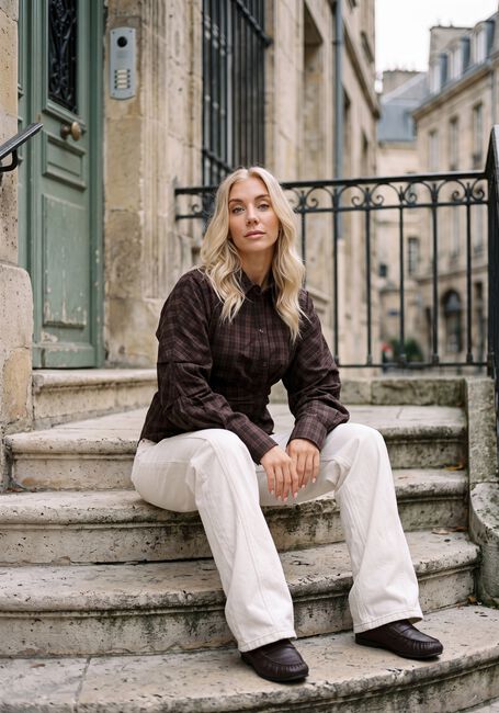 Bruine NOTRE-V Blouses NV-ISA BIG CHECK - large