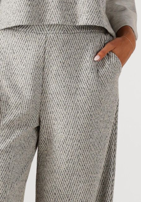 Grijze SUMMUM Wijde broek WIDE LEG HERRINGBONE BROEK - large