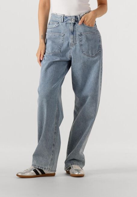 Blauwe HAUTE L'AMITIÉ Wide jeans FLIP WAIST POCKET TALL JEANS - large