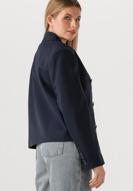 Donkerblauwe ALIX THE LABEL Blazer LADIES WOVEN DOUBLE BREASTED BLAZER - large