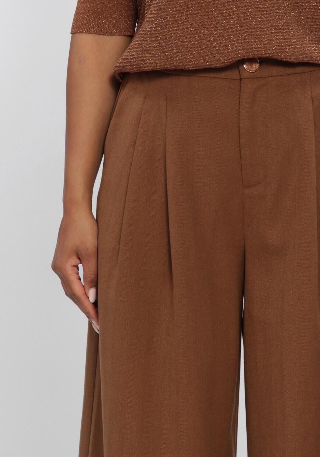 Bruine NUKUS Wijde broek BODINE PANTS - large