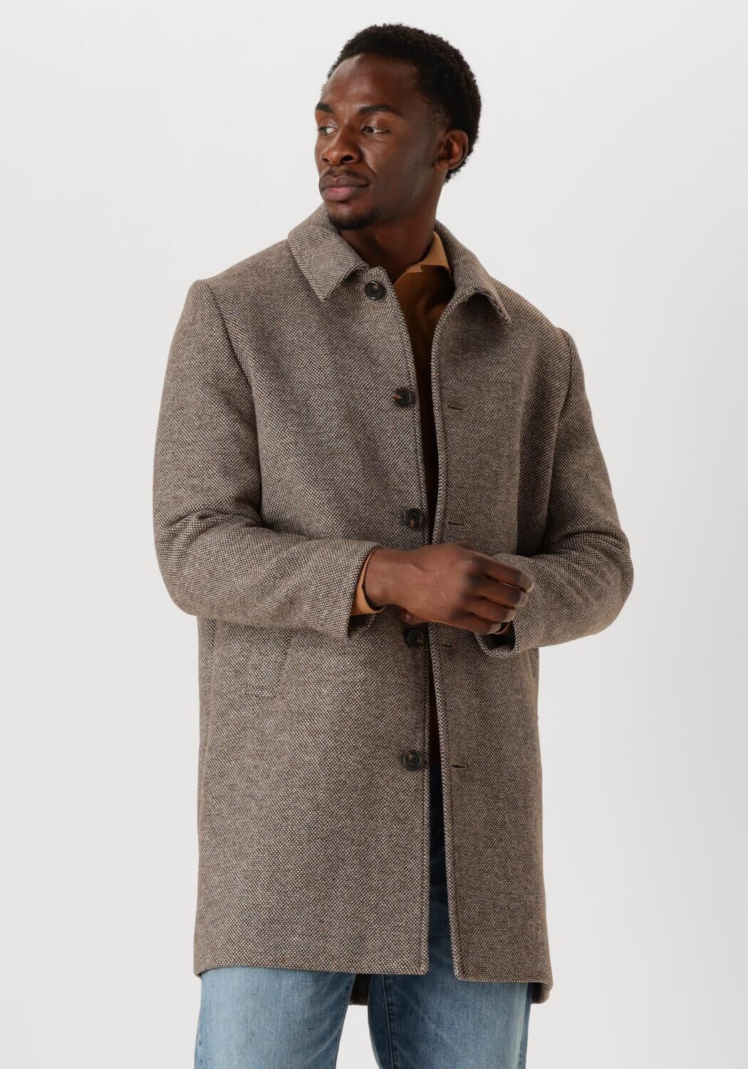 Selected Homme Lange wollen jas met platte kraag model 'ARCHIVE'