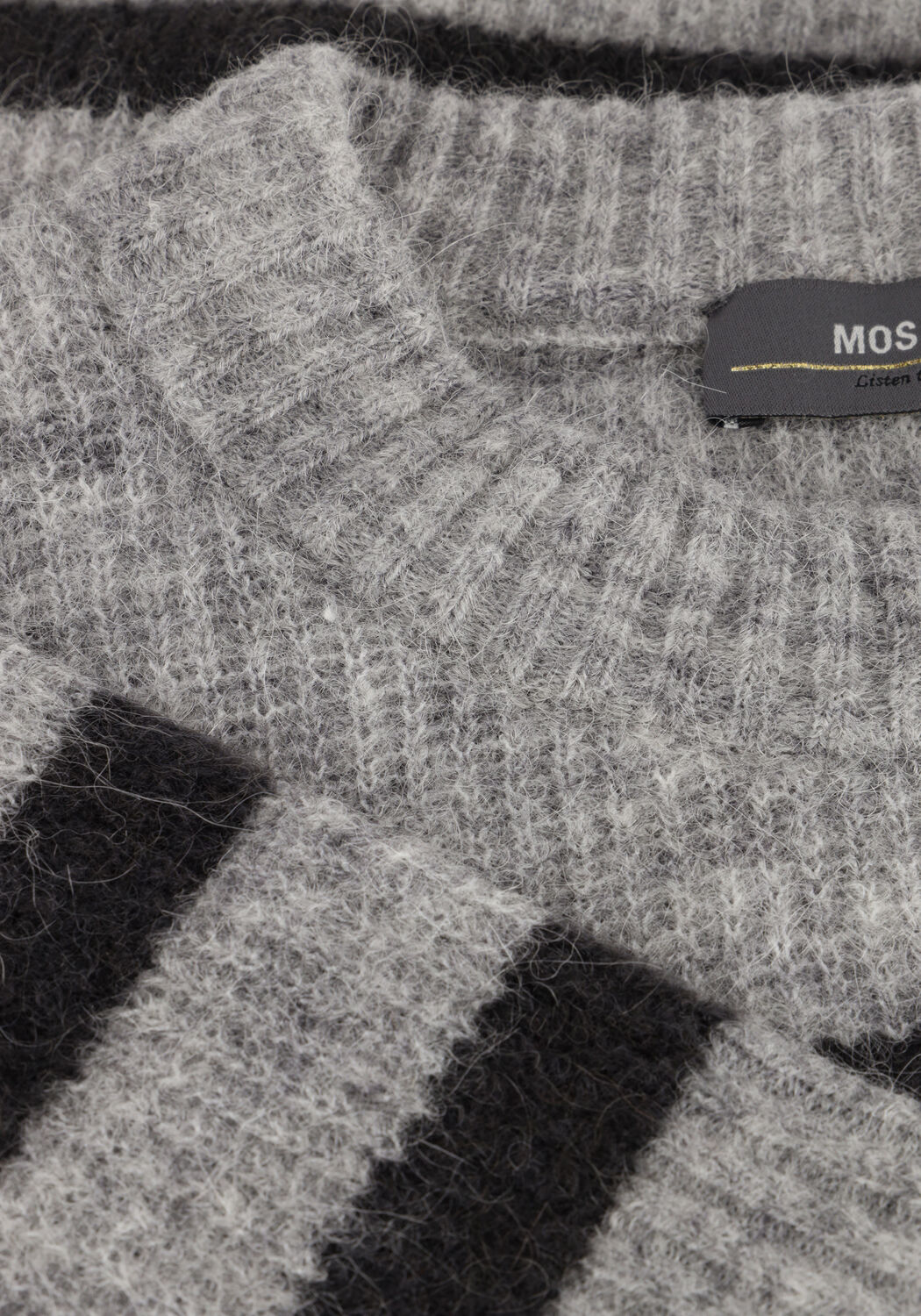 Grijze MOS MOSH Trui THORA STRIPE CREWNECK KNIT - large