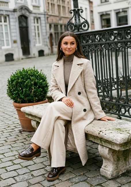 Beige INWEAR Mantel YUMIW DB COAT - large