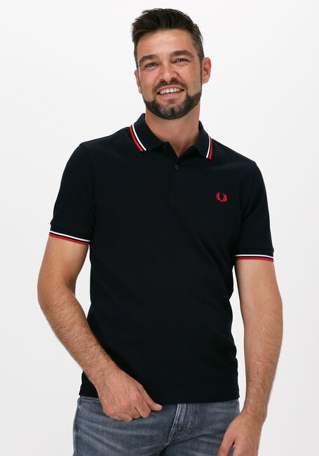 Donkerblauwe FRED PERRY Polo TWIN TIPPED FRED PERRY SHIRT - large