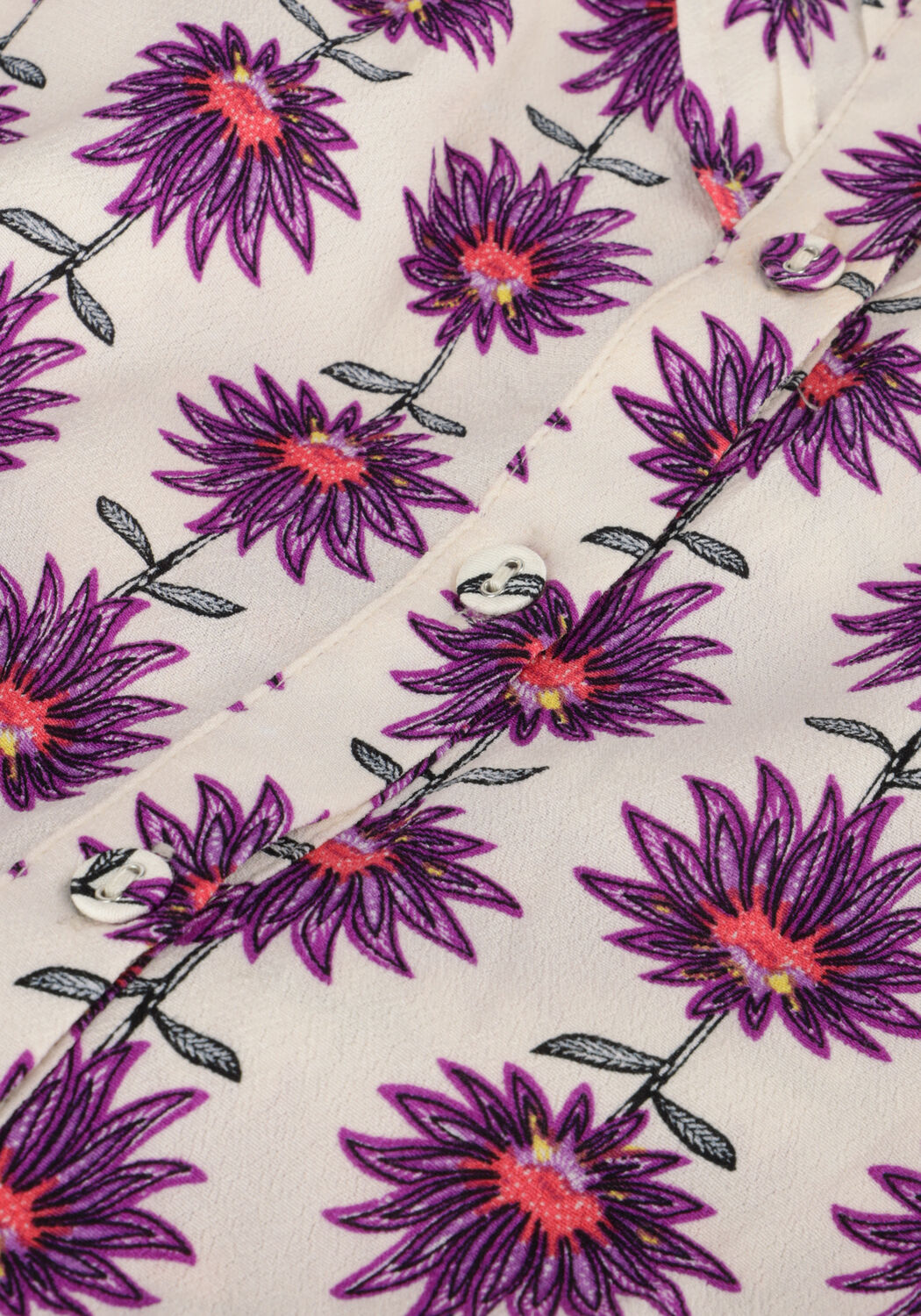 Bruine POM AMSTERDAM Midi jurk STELLA FLOWER ECRU DRESS - large