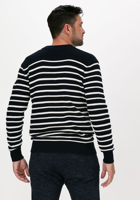 Blauwe SCOTCH & SODA Trui STRIPED STRUCTURE-KNITTED COTT - large