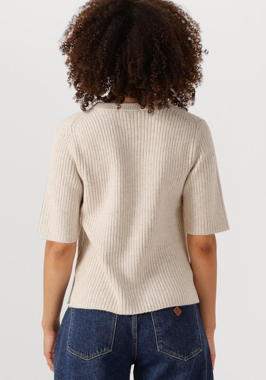 OBJECT Dames Truien & Vesten Objelva 2 4 Re O-neck Knit Beige