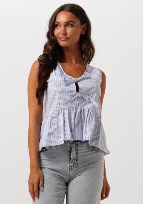 Lichtblauwe NEO NOIR Top MANJA STRIPE TOP - large