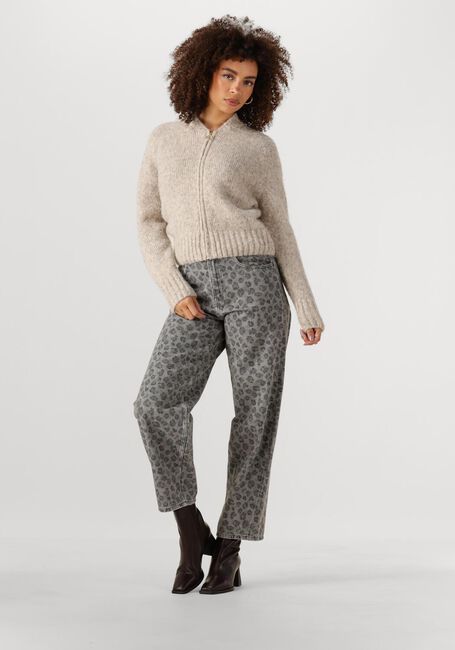 Beige BY-BAR Trui JONAS ZIPP CARDIGAN - large