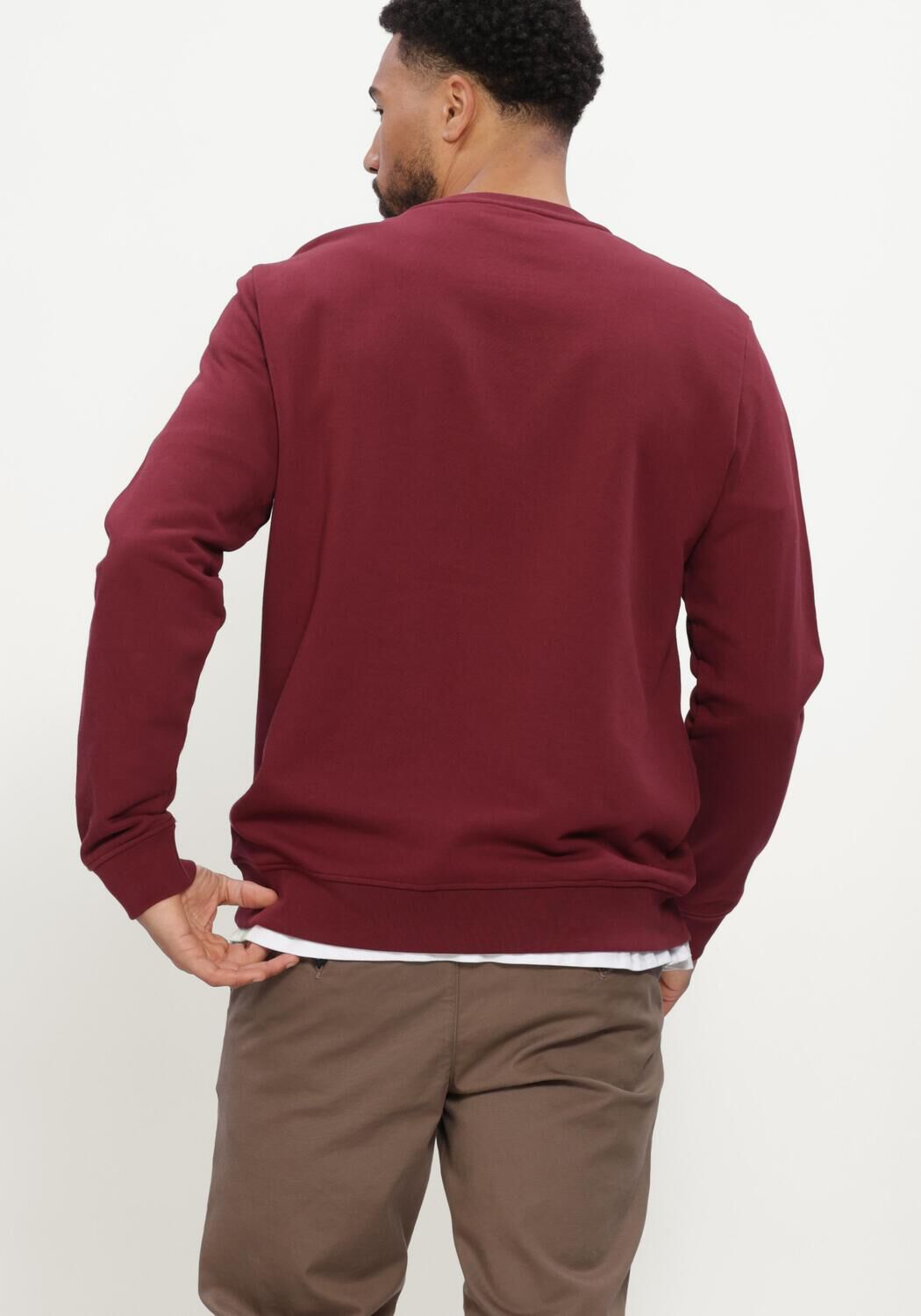 Bordeaux LYLE & SCOTT Trui SUPERFINE CREW NECK SWEATSHIRT - large