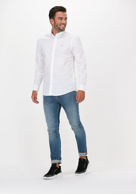 Witte TOMMY HILFIGER Casual overhemd CORE STRETCH SLIM POPLIN SHIRT Witte TOMMY HILFIGER Casual overhemd CORE STRETCH SLIM POPLIN SHIRT - large
