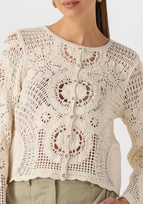 Ecru Y.A.S. Vest YASFIRO CROCHET CARDIGAN - large