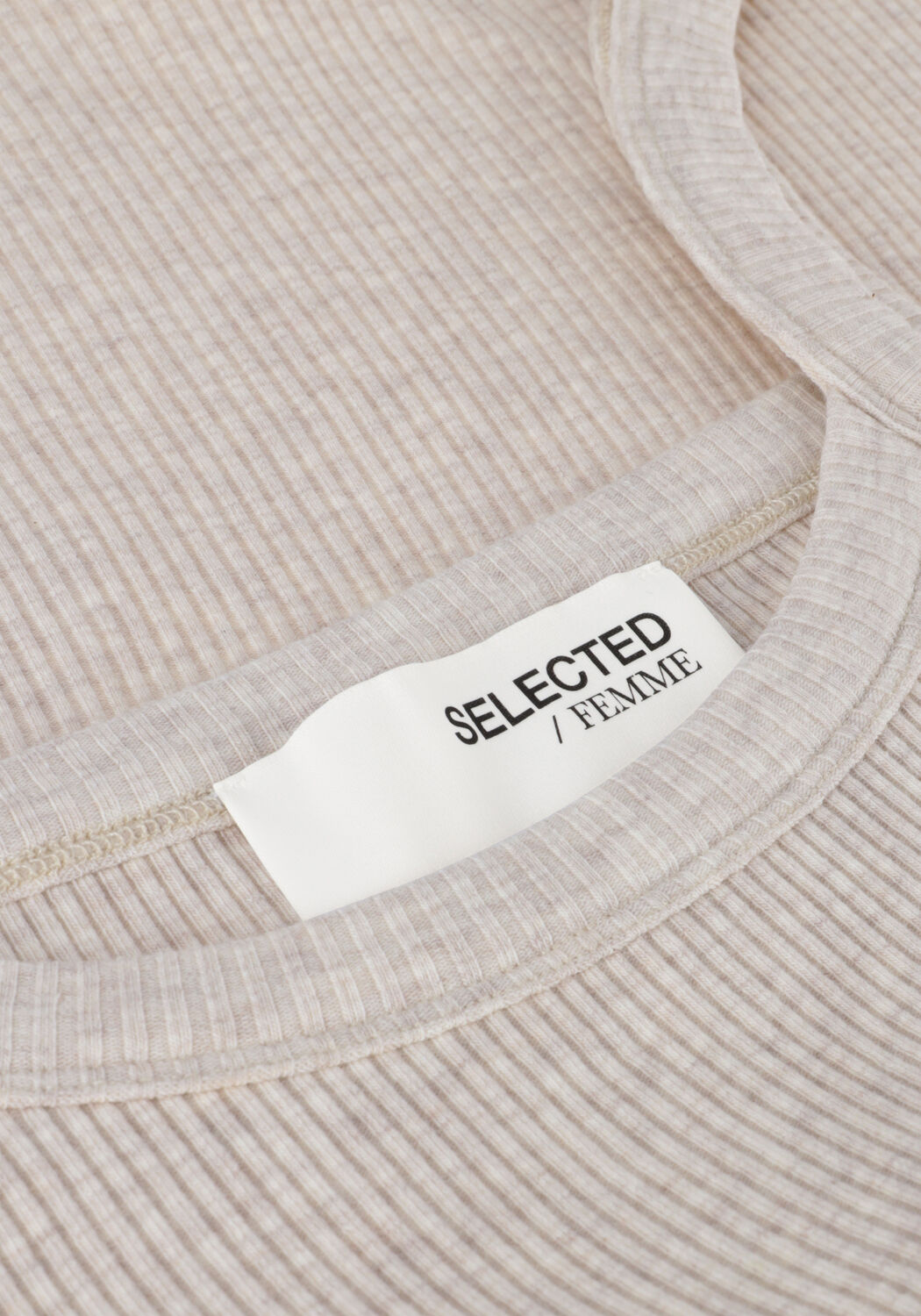 Beige SELECTED WOMEN Top SLFCELICA ANNA STRAP TANK TOP - large