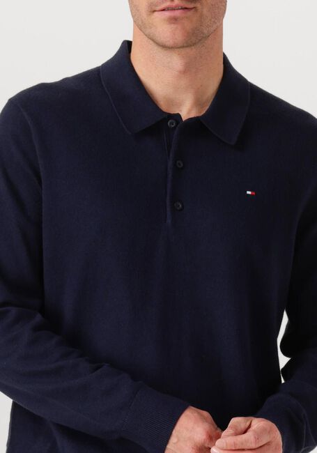 Donkerblauwe TOMMY HILFIGER Trui PIMA ORG CTN CASHMERE LS POLO - large