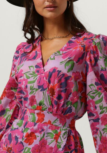 Multi ALIX THE LABEL Mini jurk LADIES WOVEN PAINTED FLOWER BRODERIE DRESS - large