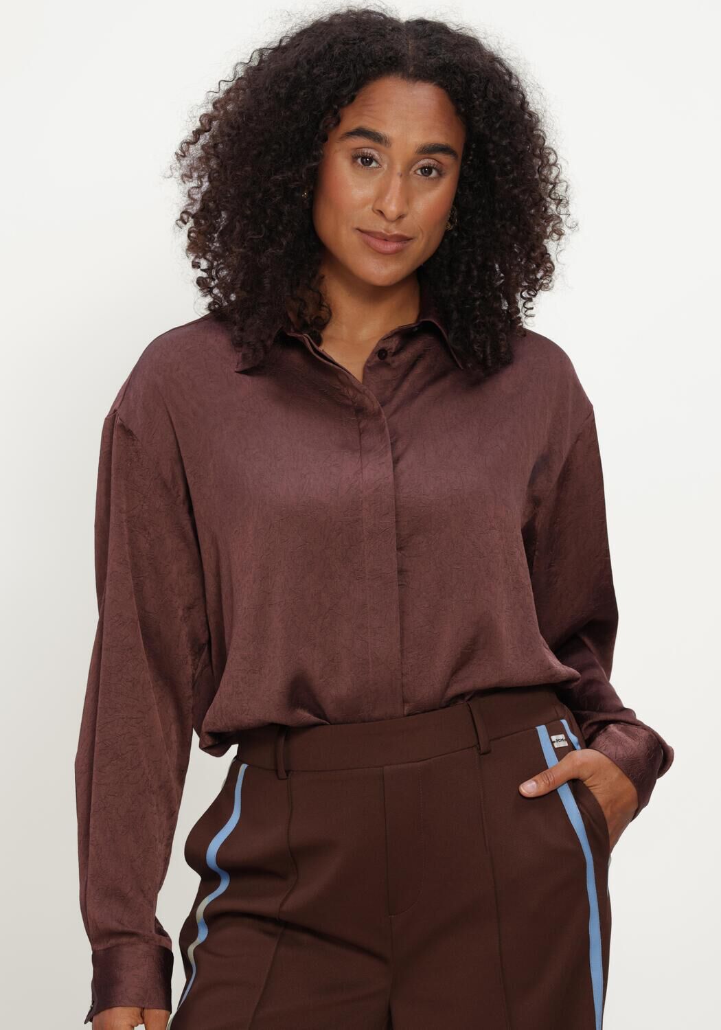 Bordeaux POM AMSTERDAM Blouses ROBIN CHOCOLATE BROWN - large