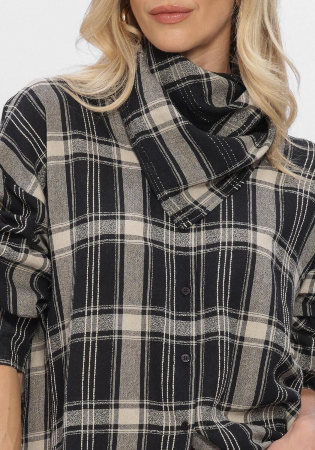 Multi STUDIO ANNELOES Blouses Leira check scarf blouse - large