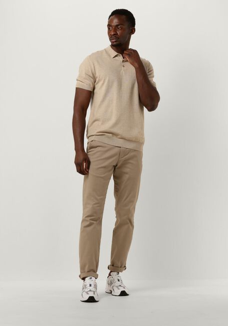 Beige SELECTED MEN Polo SLHBERG SS KNIT POLO NOOS - large