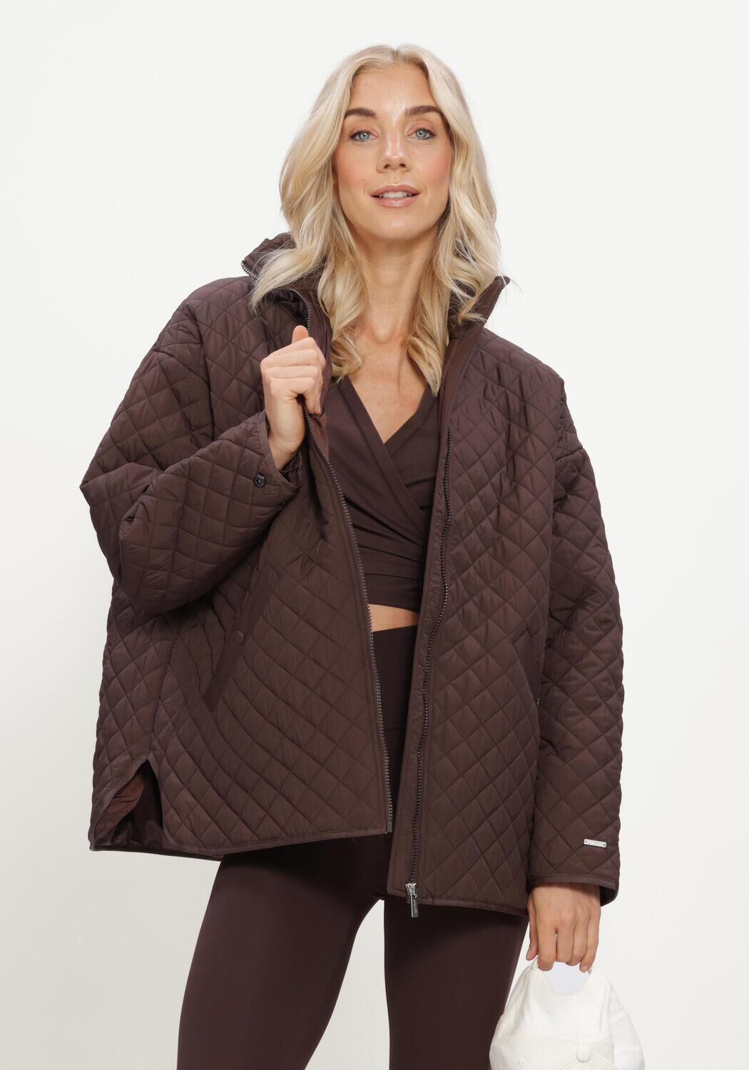 Bruine AIM'N Gewatteerde jas OVERSIZED QUILTED JACKET - large
