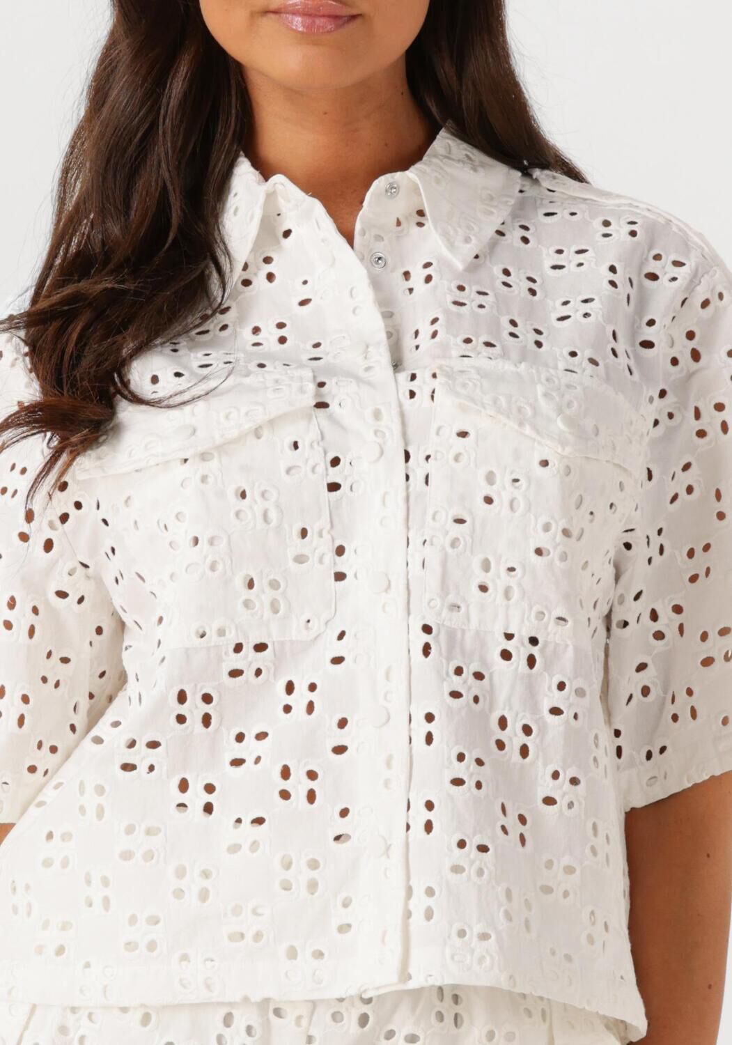 DANTE6 Dames Blouses Toddy Broderie Anglaise Shirt Wit