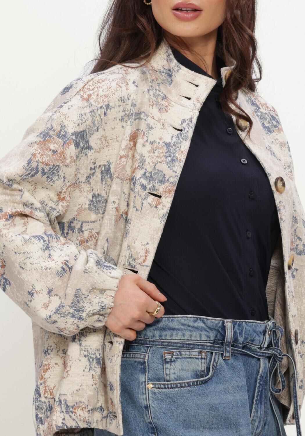Gebroken wit STUDIO ANNELOES Blouses Nouri jacquard jacket - large