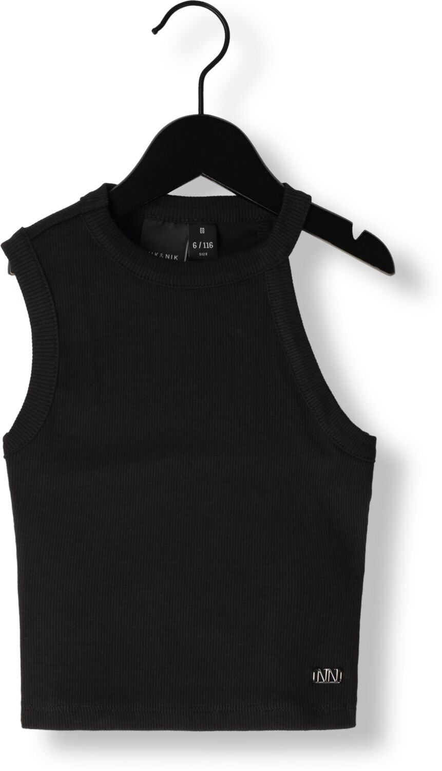 NIK & NIK Meisjes Tops & T-shirts Shoulder Rib Top Zwart