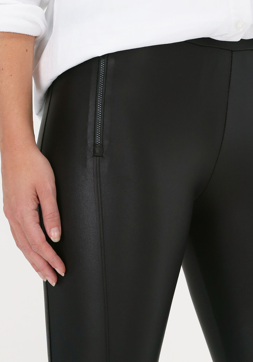 zwarte 10days legging leatherlook leggings zipper