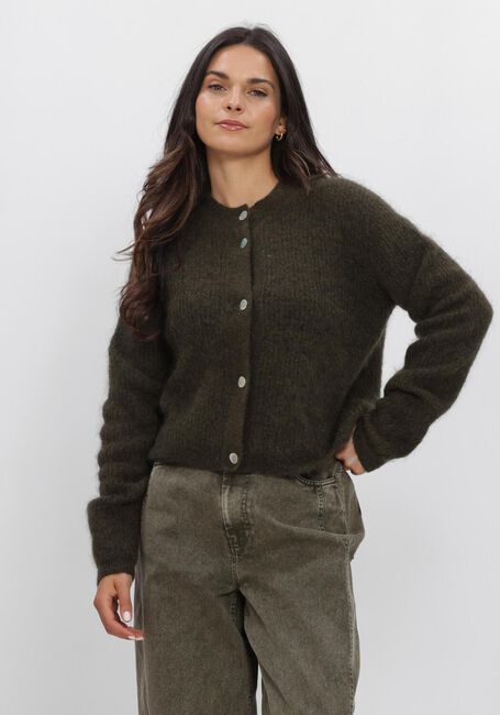Zwarte SECOND FEMALE Vest ANDREA KNIT RIB LS CARDIGAN - large