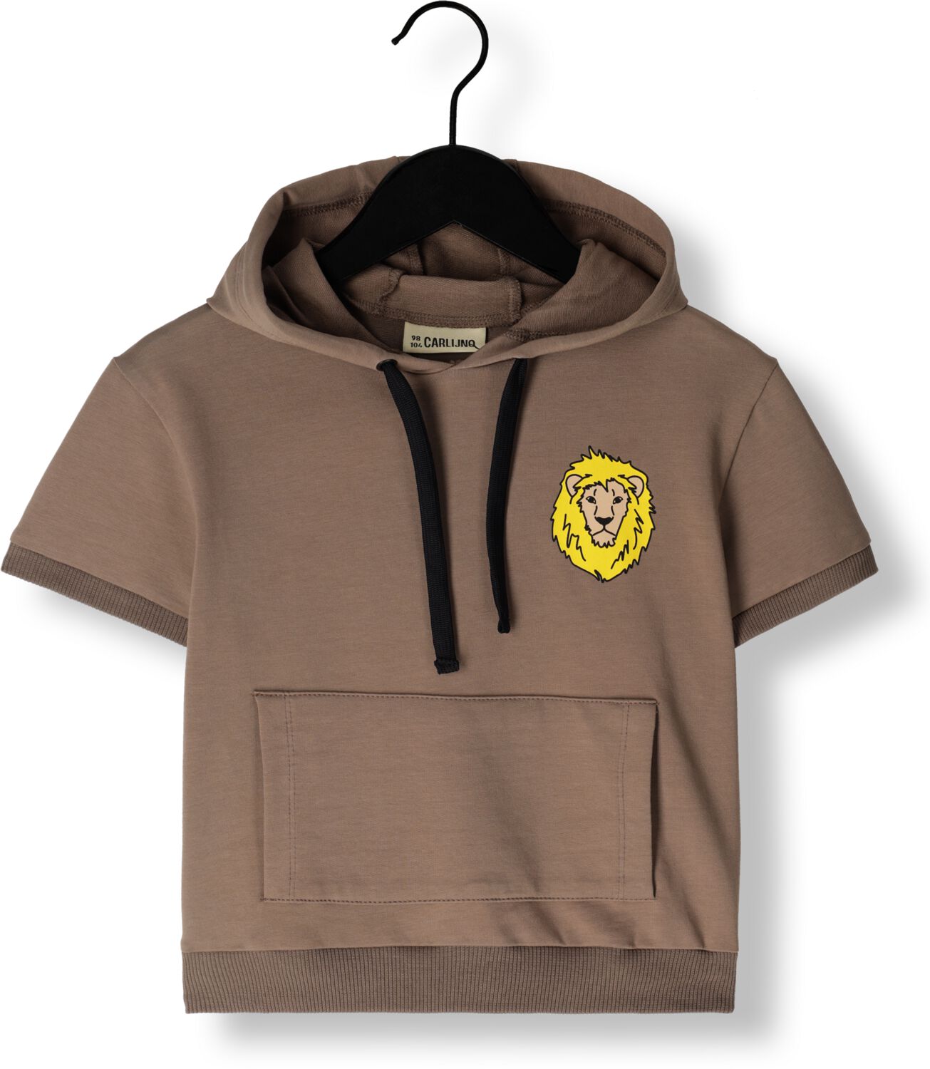 CARLIJNQ Jongens Truien & Vesten Lion Hoodie Short Sleeve Taupe