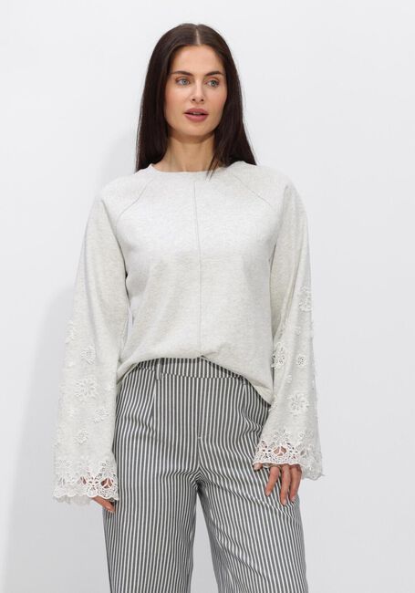 Lichtgrijze OBJECT Sweater OBJKIMIA LS RE SWEAT SHIRT - large