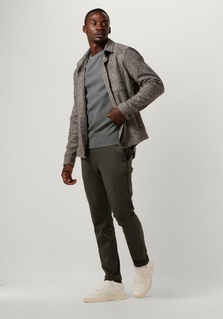 Grijze PROFUOMO Overshirt OVERSHIRT KNIT CHECK - large