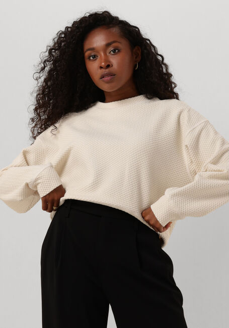 Gebroken wit VANILIA Sweater HERRINGBONE SWEAT - large