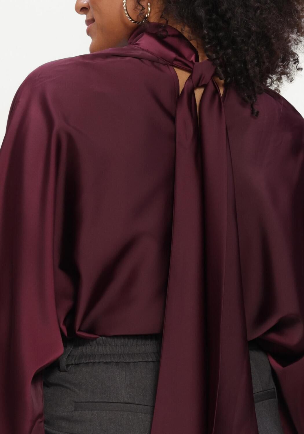 Y.A.S. YAS Dames Tops & T-shirts Yaspelana Ls Tie Top Bordeaux
