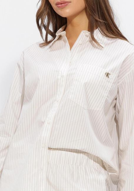 Witte CALVIN KLEIN Blouses YARNDYE COTTON POPLIN RELAXED SH - large