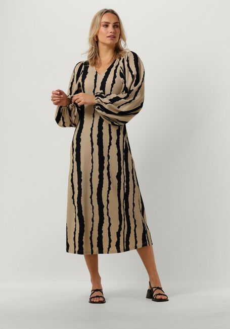 Beige MODSTRÖM Midi jurk HARLANDMD PRINT DRESS - large