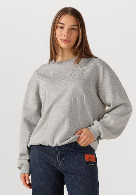 Grijze ALIX THE LABEL Trui LADIES KNITTED TEXT PATCHES SWEATER - large