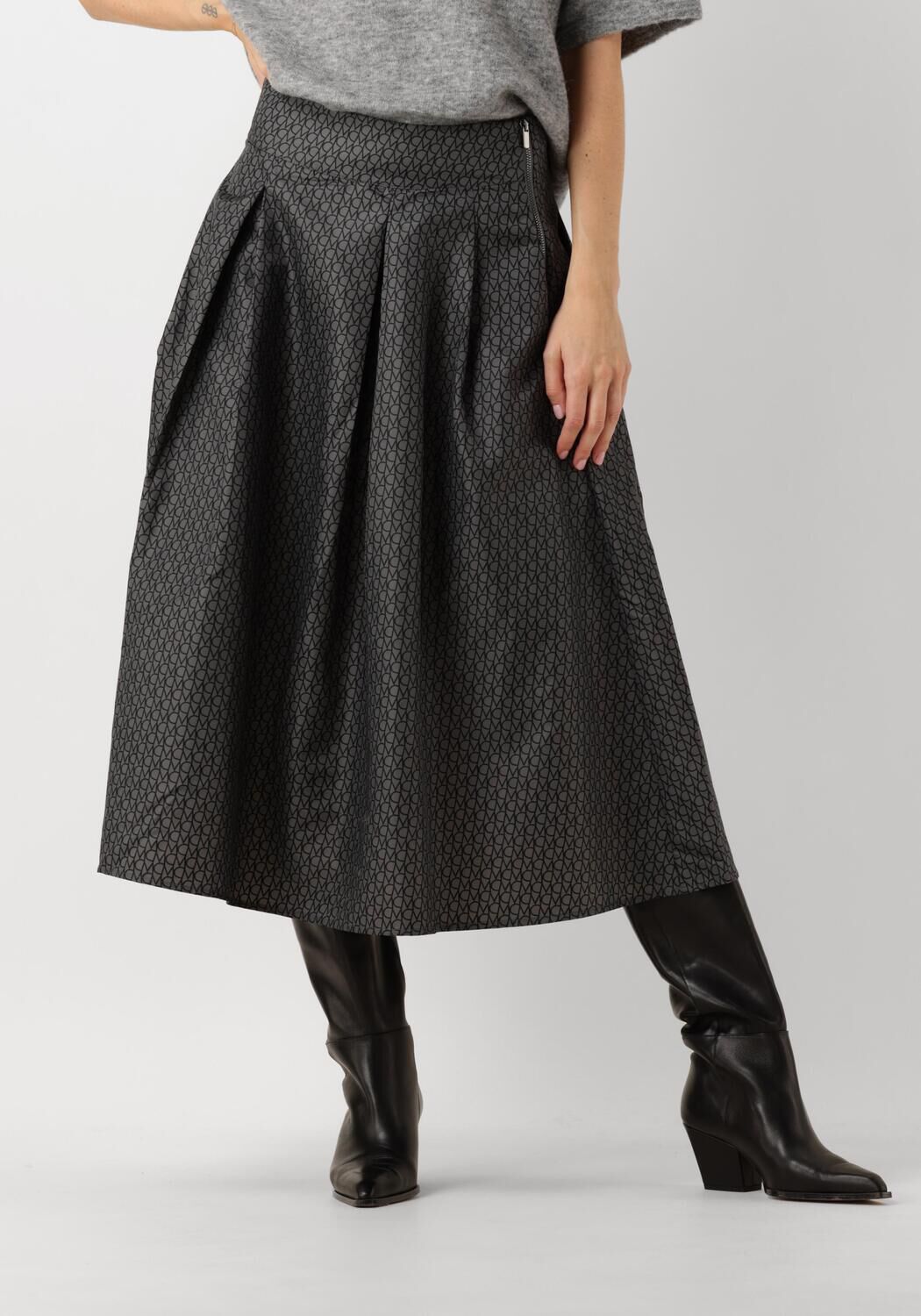 Copenhagen Muse Grijze Bedrukte Midi Rok Gray Dames