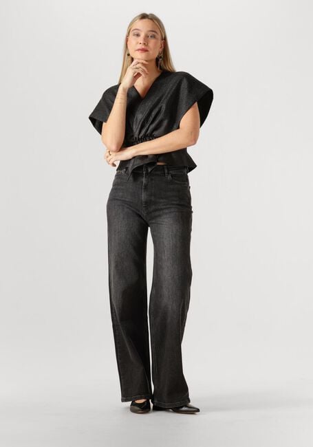 Zwarte BY-BAR Top SIMONE BUBBLE TOP - large