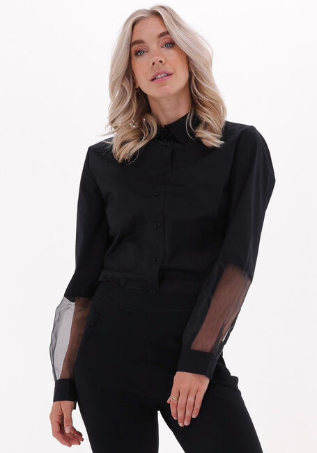 Zwarte 10DAYS Blouse CONTRAST ORGANZA SHIRT POPLIN - large