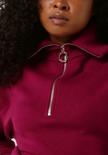 Fuchsia TOMMY HILFIGER Trui RELAXED COSY 1/2 ZIP SWEATSHIRT - large