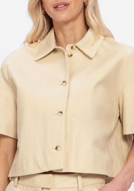 Beige STUDIO AR Leren jas EVELINE SHEEP SOFT WAXED - large