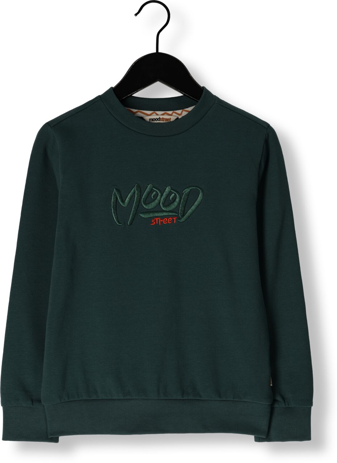 Moodstreet gebreide sweater Sev met printopdruk donkergroen