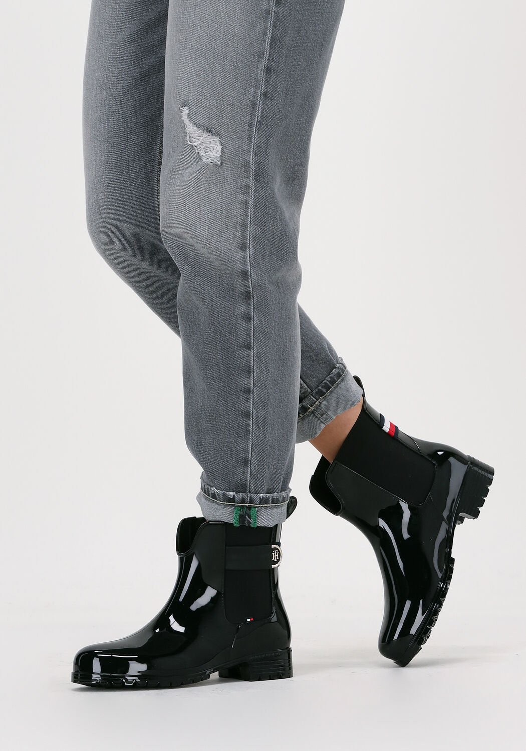 zwarte tommy hilfiger regenlaarzen th hardware rainboot
