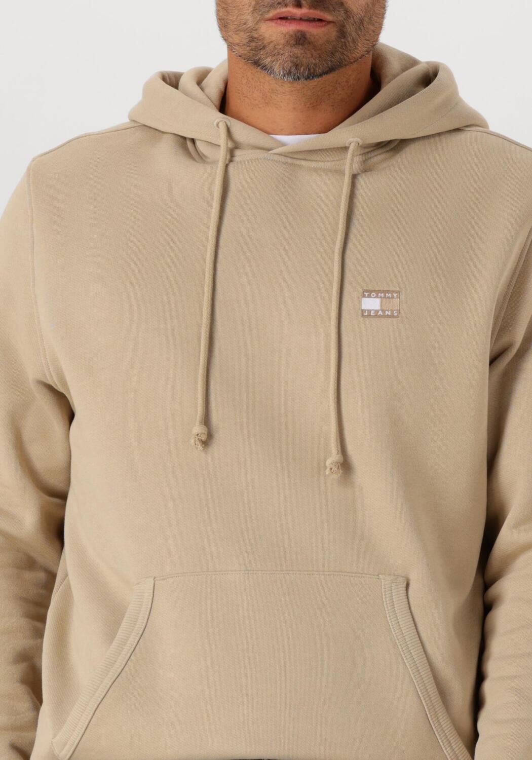 TOMMY JEANS Heren Truien & Vesten Tjm Reg Badge Hoodie Ext Beige