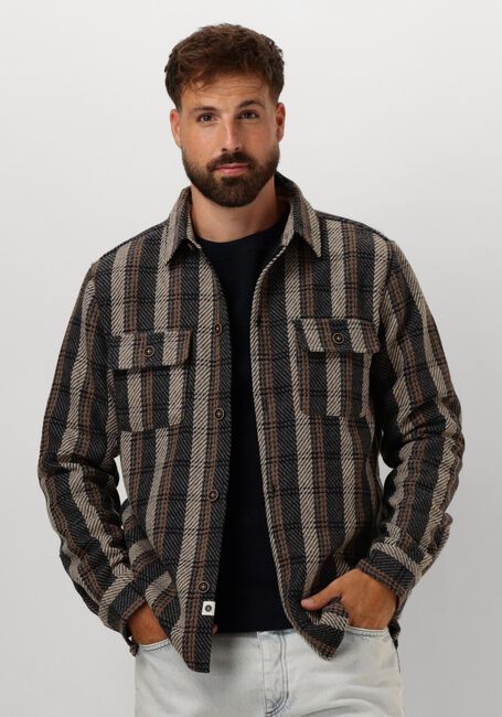 Donkergrijze ANERKJENDT Overshirt AKOSCAR CHECK OVERSHIRT - large
