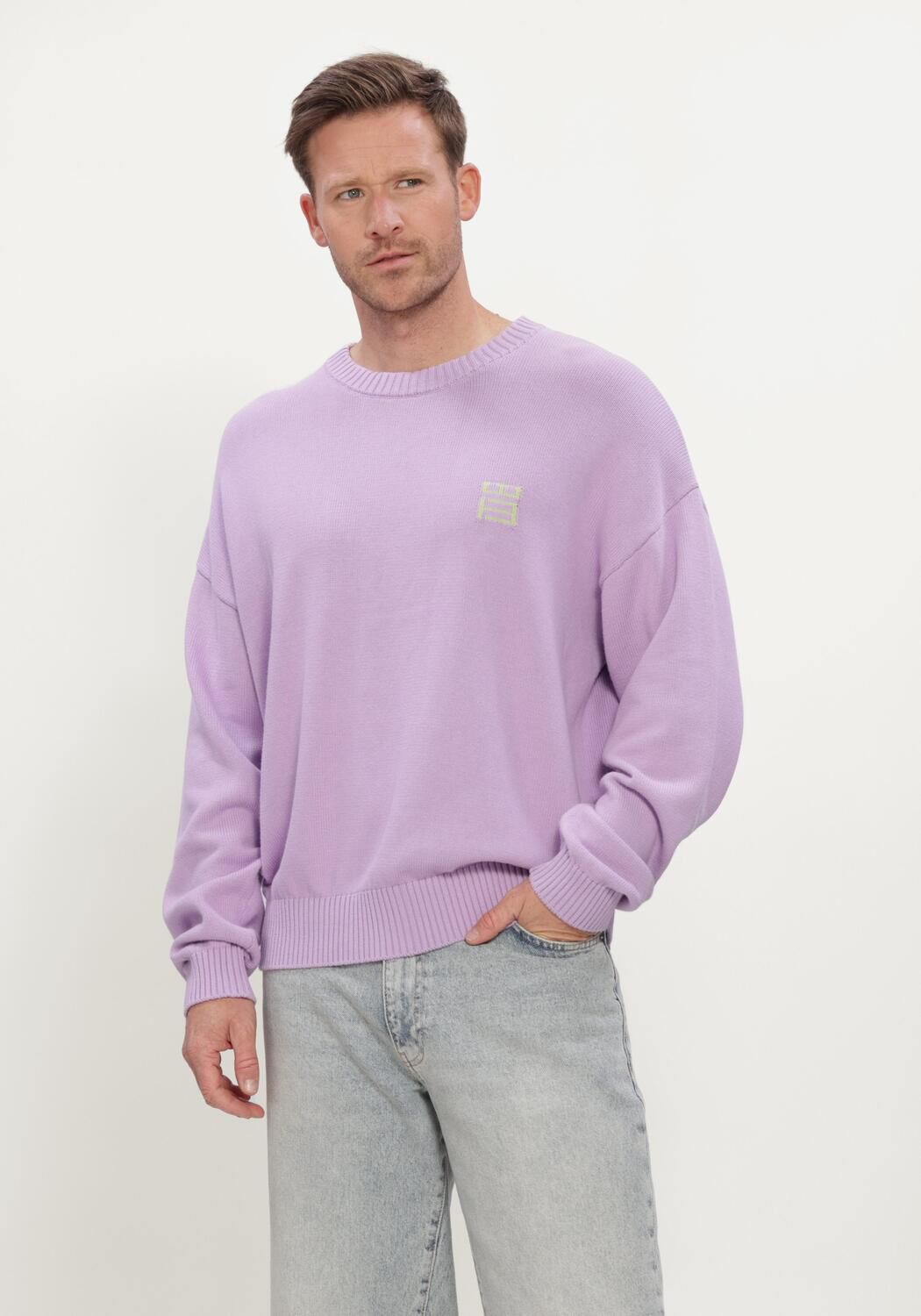 Lila WOODBIRD Trui WBKURT TIGER CREW - large