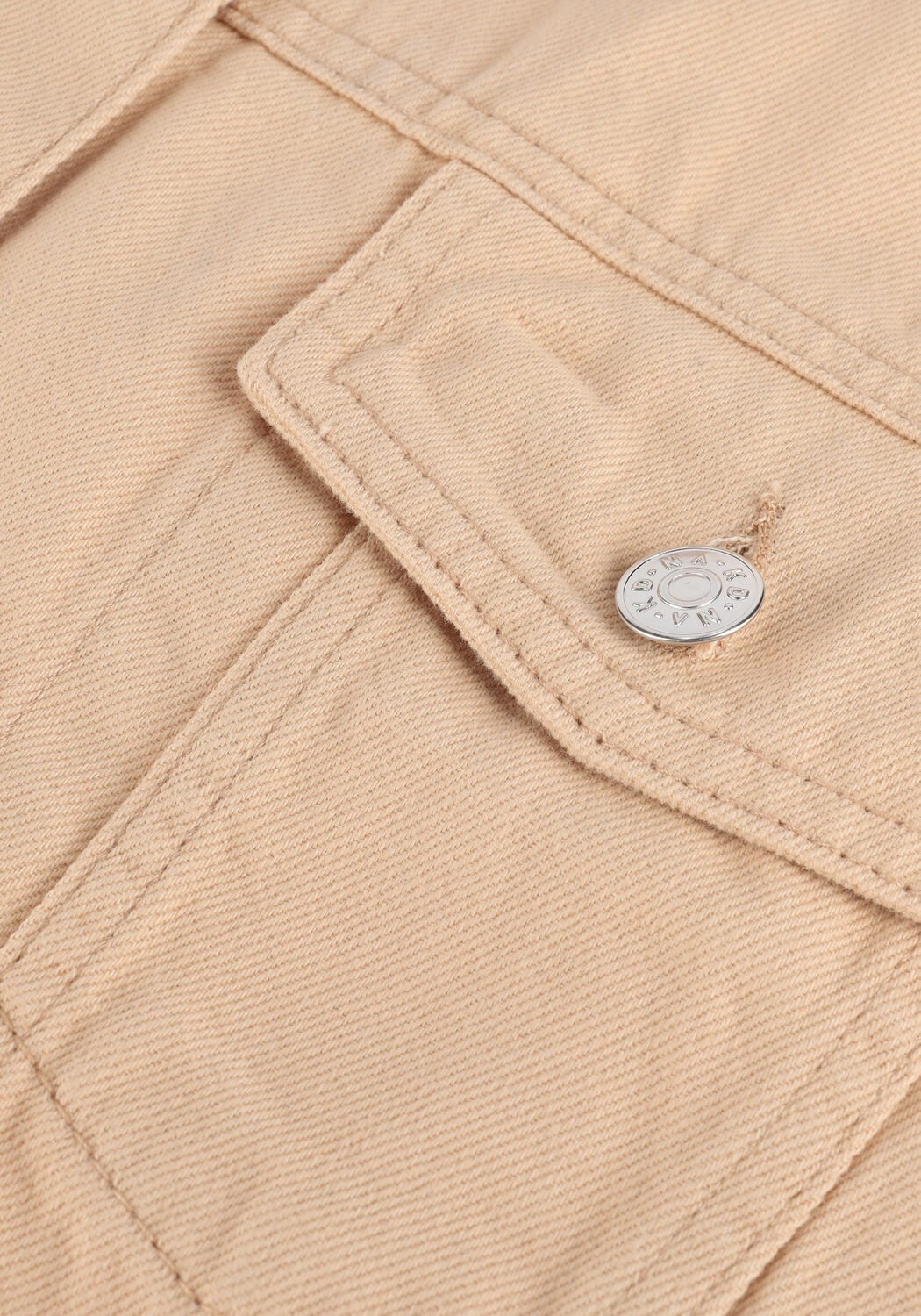 Beige NA-KD Gilet OVERSIZED DENIM VEST - large