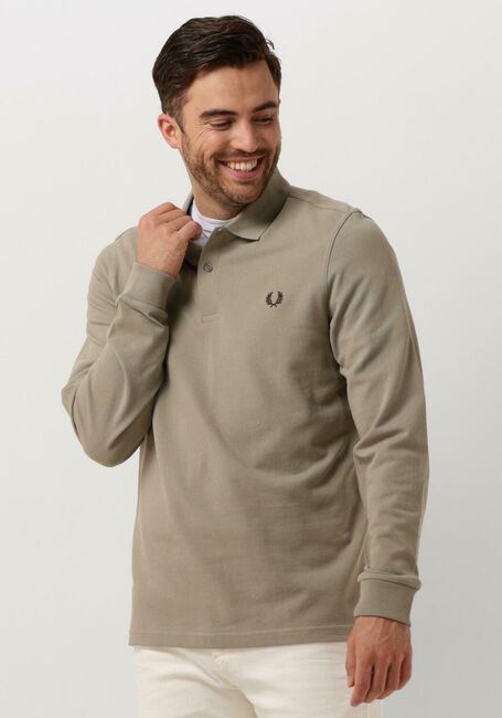 Olijf FRED PERRY Polo LONG SLEEVE PLAIN FRED PERRY SHIRT - large