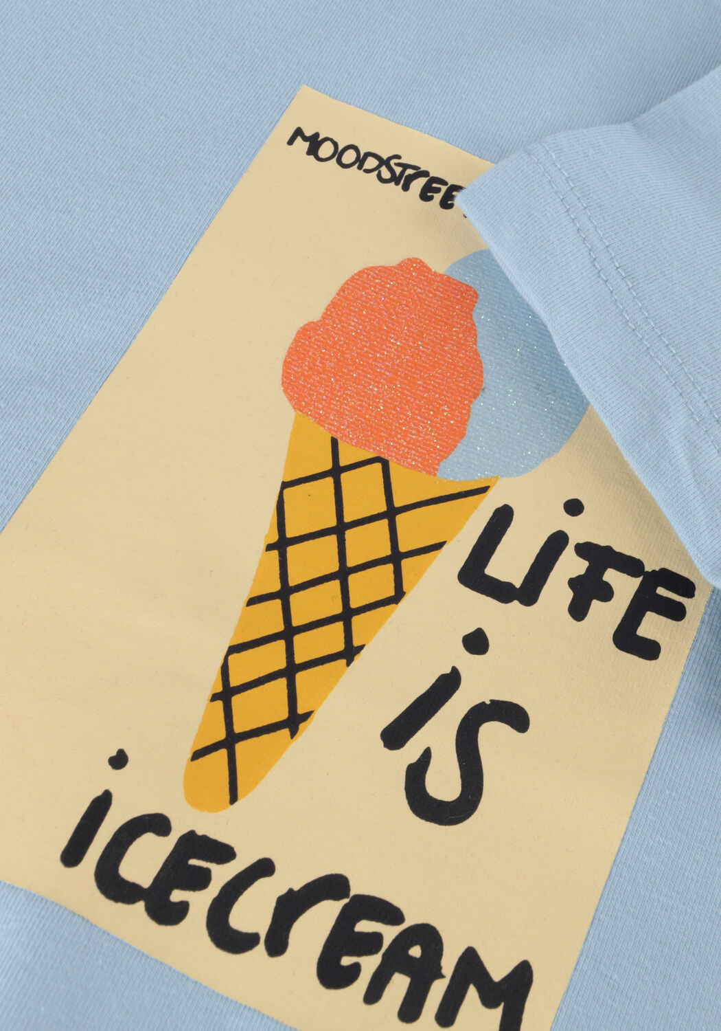 MOODSTREET Meisjes Tops & T-shirts Girls T-shirt Print Lichtblauw